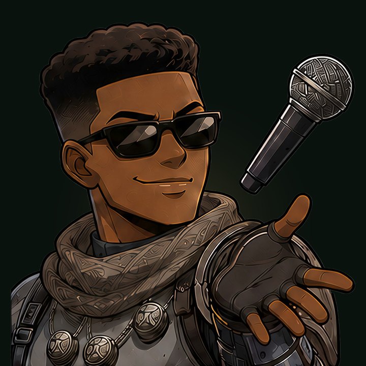 Jabari Adomako in sunglasses, tossing a microphone toward the viewer
